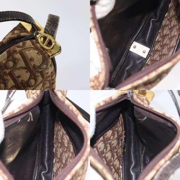 DIOR Trotter Canvas Shoulder Bag Brown Gold - Picture 11 of 12